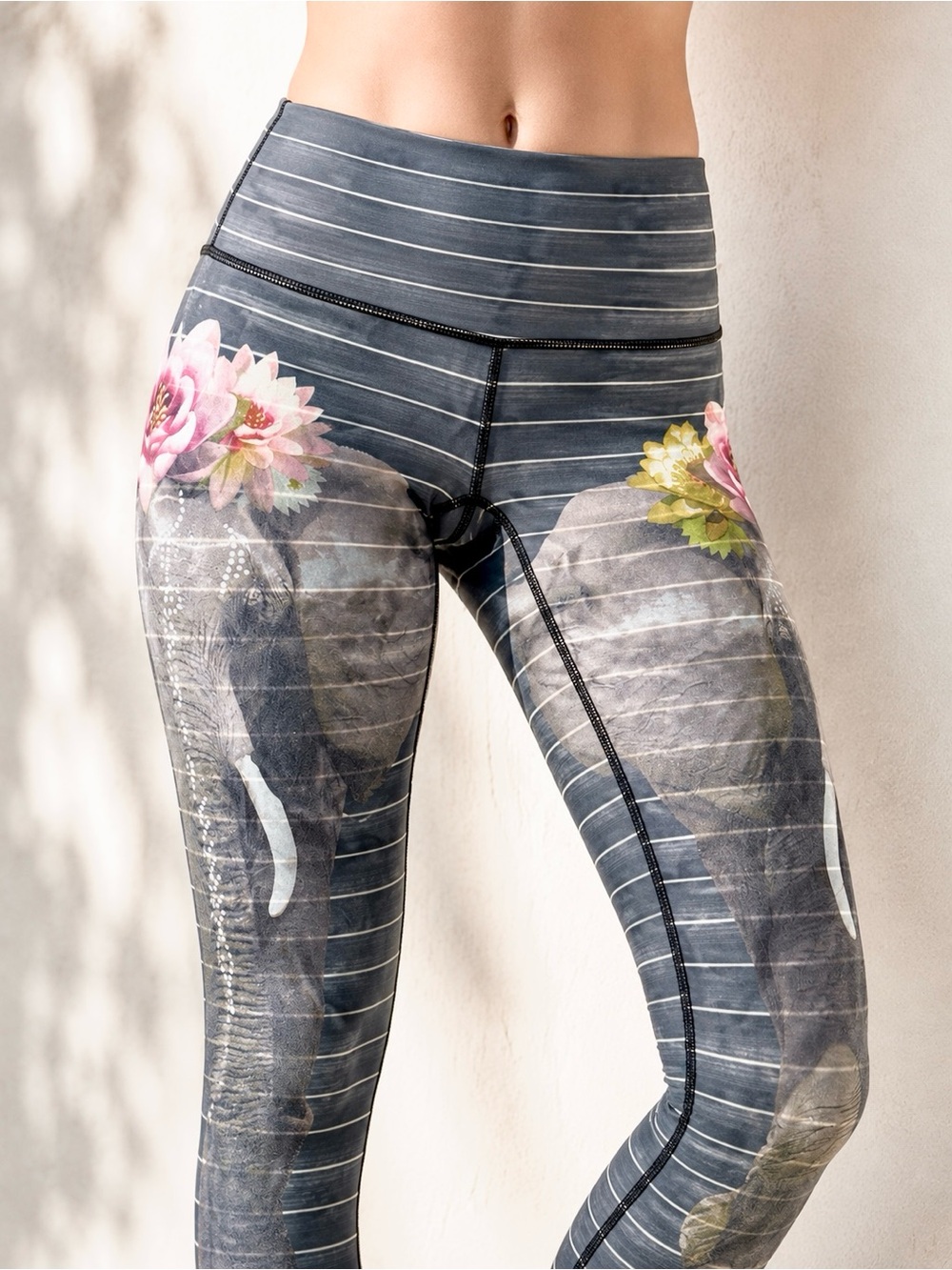 Teeki Love The Elephant Hot Pant Yoga Leggings Floral High Rise Small